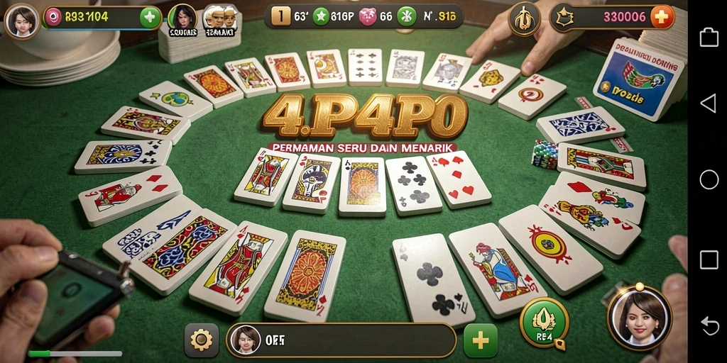 Tangkapan layar dari gameplay menarik 4P4P dalam permainan Domino.