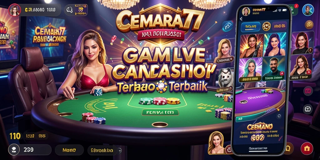 Tampilan utama gameplay Live Casino CEMARA77 yang menarik dan interaktif.