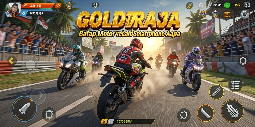Tampilan gameplay seru dengan balapan motor cepat.