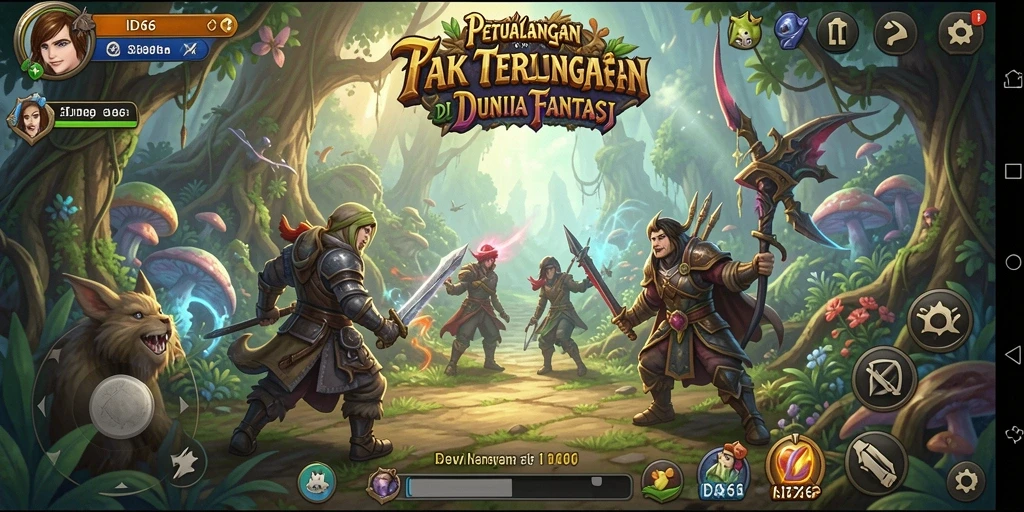 Screenshot ID66 menampilkan aksi petualangan yang seru di dunia fantasi.