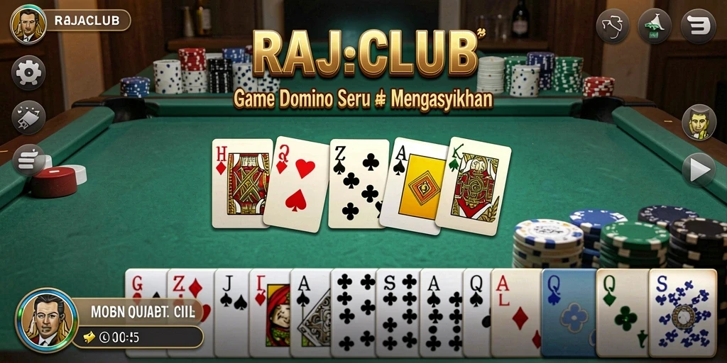 Gameplay seru Domino di RAJACLUB yang menantang.