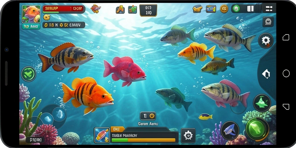 Screenshot SERURP menampilkan aksi menembak ikan dengan grafik yang memuaskan.