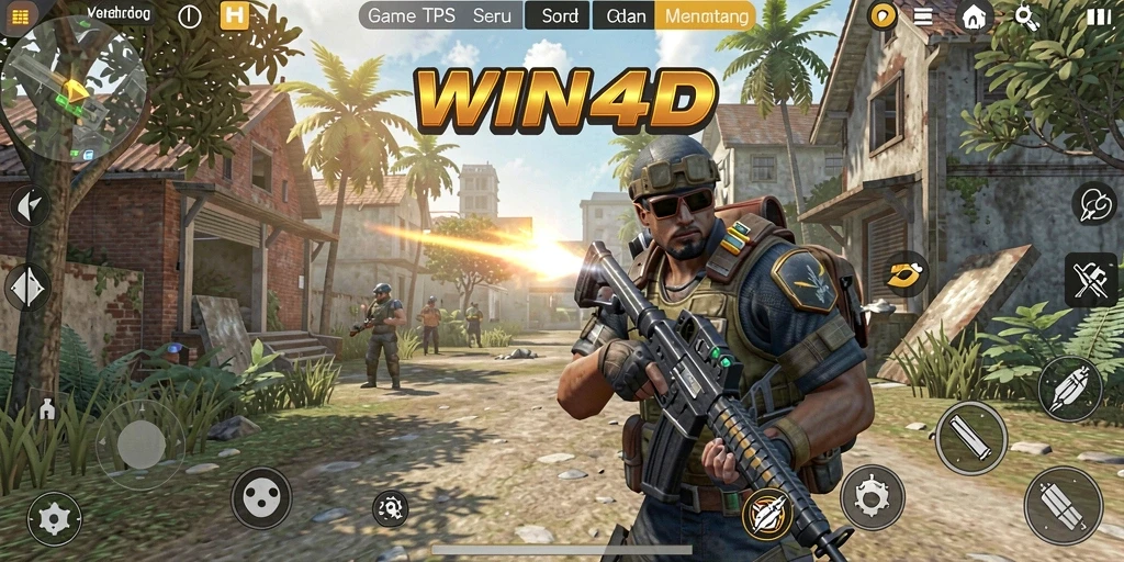 Tampilan seru gameplay TPS di WIN4D.